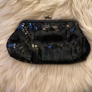 Coach Black Sequin Clutch